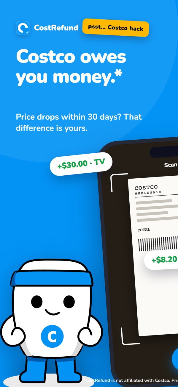 CostRefund app: scan a Costco receipt to find price drops